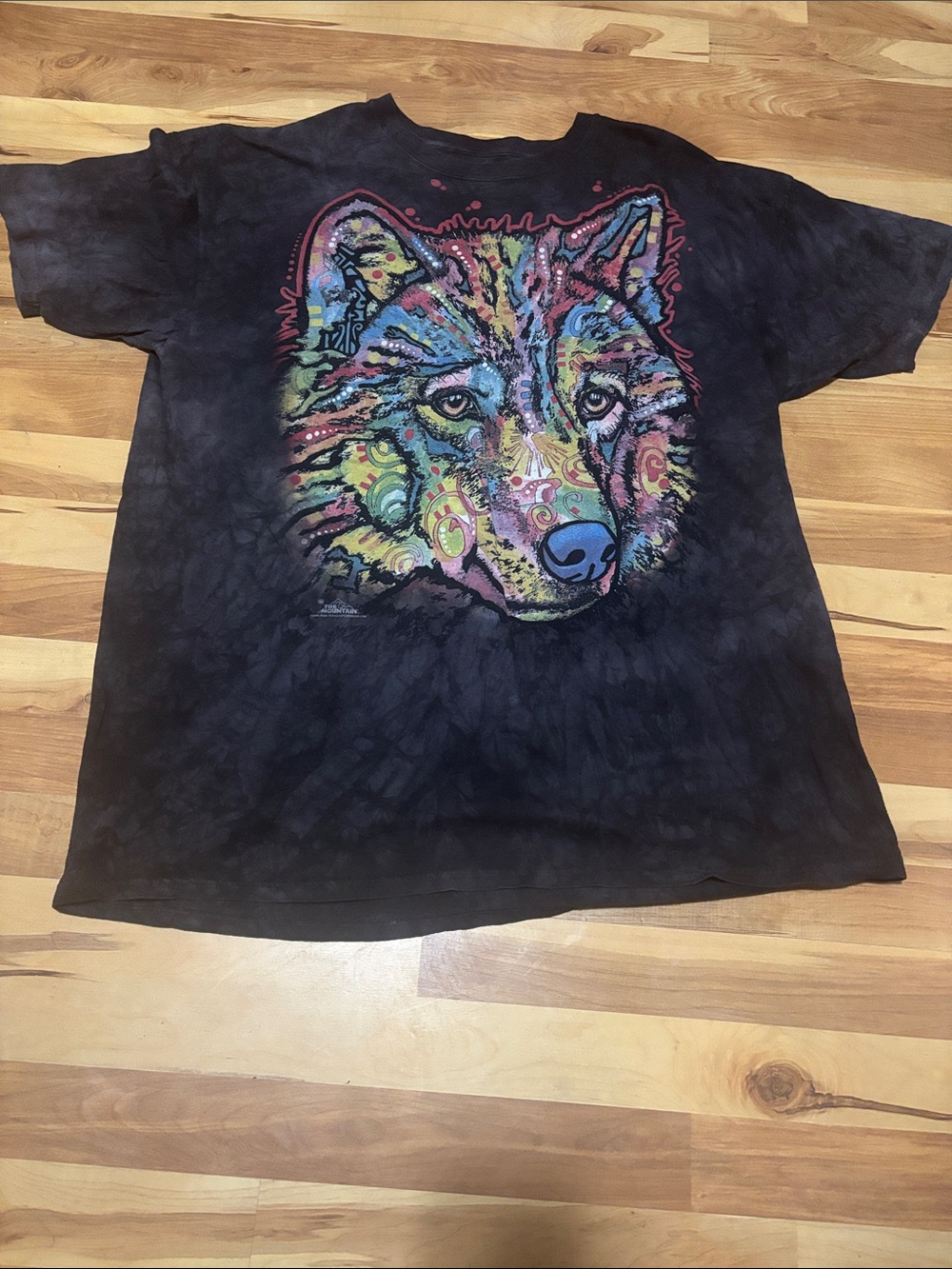 VTG “The Mountain” Multi-Colored Abstract Aztec Wolf Tribal Tee, RARE, Size 3XL